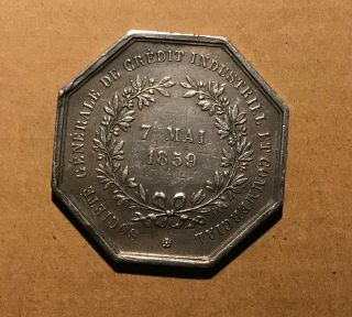 FRANCE - 1859 Societe Generale de Credit Industriale et Commerciale Silver Jeton 2