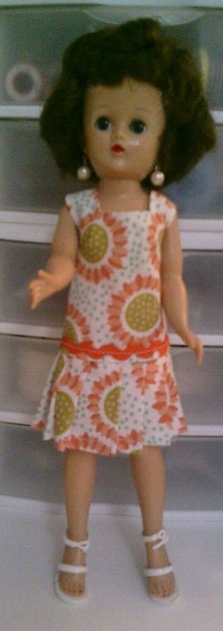 Vintage Vogue Jill Doll 1957 With Handmade Dress,  Panties,  Earings,  Shoes