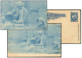 Bolivia 2¢ Psc Indian Father & Son H&g 2