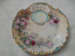 Antique T & V Limoges Hp Pink Roses Plate