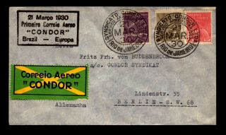 Brazil 1930 Condor Airmail Cover To Berlin - N131