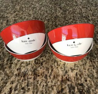 - Kate Spade York Rutherford Circle Red All Purpose Bowl Lenox Set Of 4