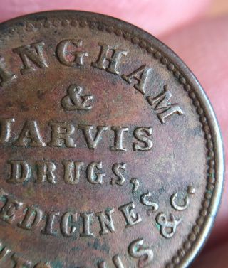 Cooperstown York Civil War Token Bingham & Jarvis Bowne Druggist Iron Clad 3