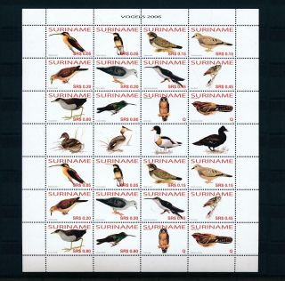 [suv1374] Suriname 2006 Birds Vögel Oiseaux Miniature Sheet With Tab Mnh