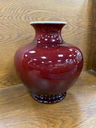 Vintage Catalina Pottery Oxblood Vase Large Bulbous Oxblood Catalina Pottery