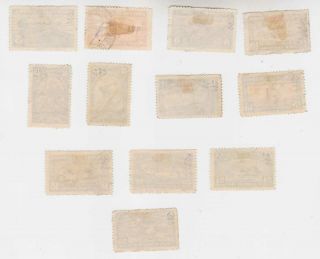 colombia 1935 Sc 421/32 twelve stamps,  7c thinness q1782 2