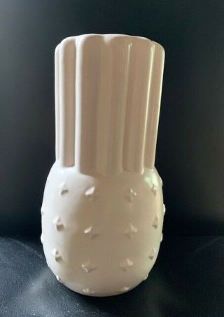 Red Wing Art Pottery Vase White 9 1/4 " Tall Marked 1197