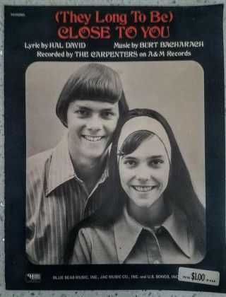 The Carpenters Close To You 1963 Sheet Music