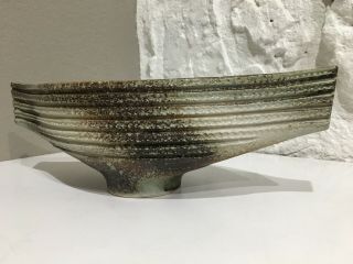 Vintage Mid - Century Modern Ikebana Art Pottery Bowl Mcm