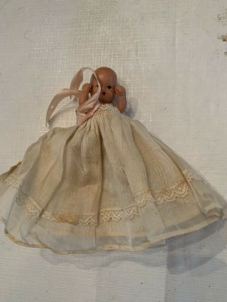 Vintage 1940s - 1950s Nancy Ann Story Book Baby Doll With Cream Dress