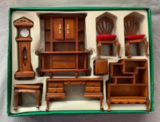 8 Piece Wooden Doll House Furniture Vintage In