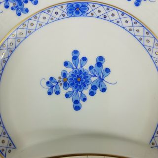 Herend Hungary 530 Blue Garden Crescent Salad Plate 7.  50 inches Blue Floral 2