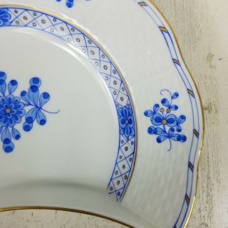 Herend Hungary 530 Blue Garden Crescent Salad Plate 7.  50 inches Blue Floral 3