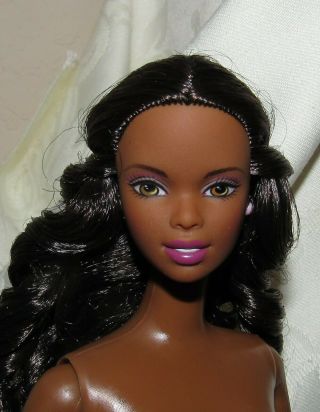Nude Barbie Doll Aa African American Christie Long Curls For Ooak