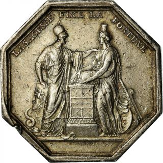 [ 718430] France,  Medal,  Banque De France,  An Viii,  Dumarest,  Ef (40 - 45),  Silver