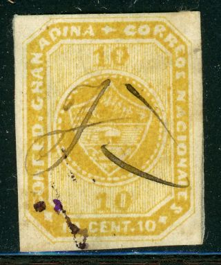 Colombia Selections: Scott 11 10c Orange Yellow (1860) Cv$90,