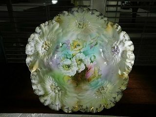 Sunflower R.  S.  Prussia Mold Bowl Many Different Color Roses