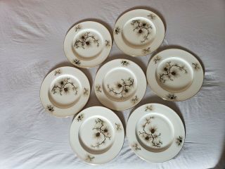 " Pine " By Lenox W - 331 Set Of 7 Dinner Plates Vintage Gold Rimmed Just Gorgeous