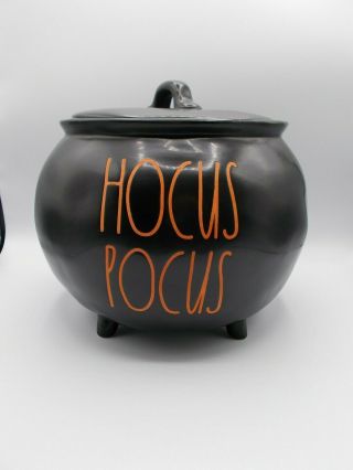 Rae Dunn Hocus Pocus Orange Lettering Cauldron Cookie Jar Htf Halloween