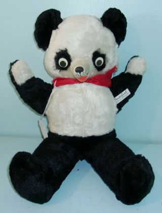 Vintage Panda Gund Plush Stuffed Teddy Bear W/ Growler Box Rubber Nose 16 "