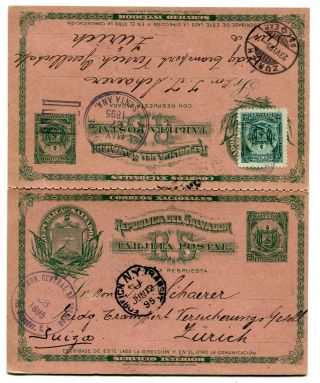 El Salvador Stationery Santa Ana To Zurich Switzerland 27 - 5 - 1895