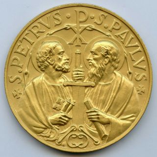 Italy Vatican Religious Pope John Xxiii St Peter & Paul Medal By Mistruzzi 60mm
