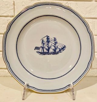 Spode Trade Winds Blue Dinner Plate - 10 " - Ship Grand Turk