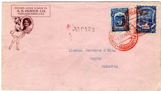 Usa - Colombia - Scadta Consular 30c Cover - Portland To Bogota - 1924 Rrr
