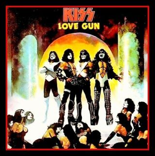 4 " Kiss Love Gun Vinyl Sticker.  Heavy Metal Decal For Car,  Laptop,  Guitar.