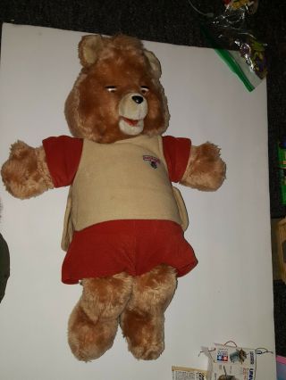 Vintage 1985 Teddy Ruxpin World Of Wonder Animated Talking Toy With Cassette