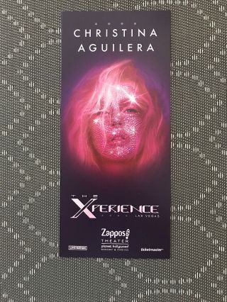 Christina Aguilera The Experience Las Vegas Zappos Theater Concert Flyer