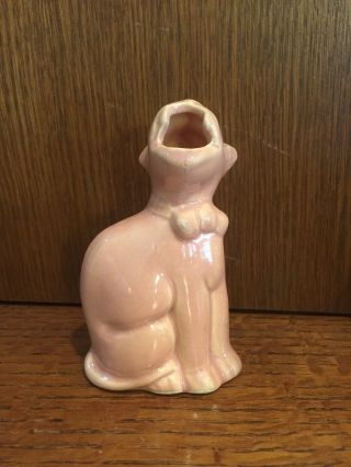 Pink Vintage Red Wing Pottery Cat Ash Receiver 878
