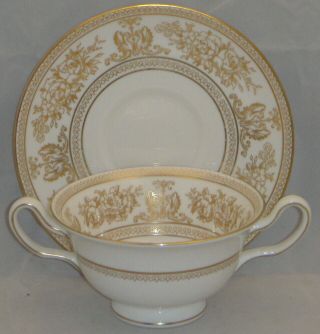 Wedgwood Columbia Gold Cream Soup & Saucer
