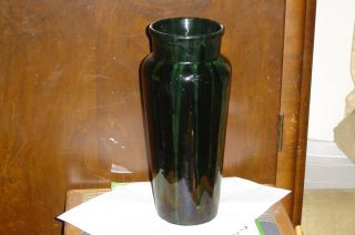 Vintage Peters & Reed Pottery Shadow Ware Mirror Black Green Drizzle Vase 11 " Ta