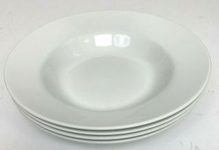 Set Of 4 - Wedgwood Emeril White Porcelain Large Rim Soup Pasta Bowl 10 "