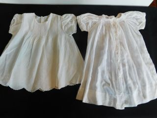 Antique Cotton Lace Trim & Embroidered Dresses For French or German Bisque Doll 2
