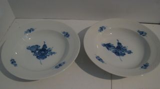 2 Royal Copenhagen Braided Blue Flowers - 8 3/8 " Soup Bowls - Xu