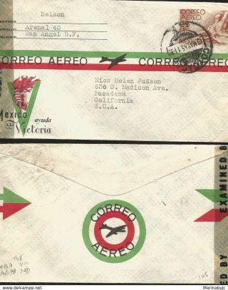 J) 1930 Mexico,  Postal Stationary,  Symbol Of Flight,  Open By Examiner,  Airmail,