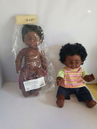 Toyse Made In Spain Twin African American Boy Girl Dolls Baby Doll 16 " Black