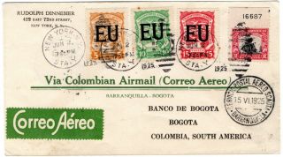 Usa - Colombia - Scadta Consular 30 Cents Cover - Mixed Franking - Ny 1925 Rrr