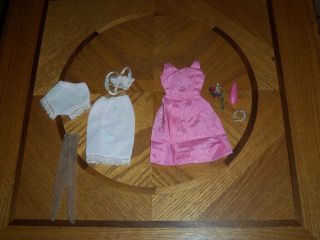 Vtg Remco Judy Littlechap Pink Party Dress 1110,  Lingerie 1108 & Accessories