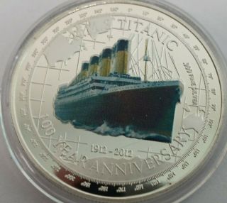 2012 Tuvalu.  999 Silver Proof Medal,  Titanic