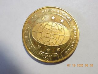 1986 MEXICO CONVENTION OF INTERNATIONAL NUMISMATICS Medal Aztec Design - Gem BU 2