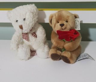 Russ Berrie Teddy Bears True Heart White Bear Daisy Chain Press Bear With Rose