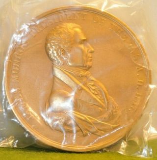 Bronze Medal Us President 3 " James Monroe Peace And Friendship