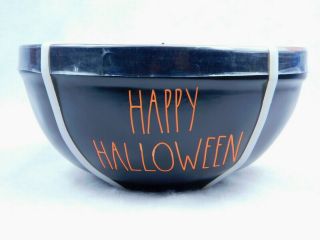 RAE DUNN Artisan Ceramic Mixing Bowls Set of 3 Happy Halloween Black/Orange 2