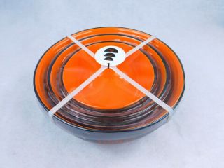 RAE DUNN Artisan Ceramic Mixing Bowls Set of 3 Happy Halloween Black/Orange 3