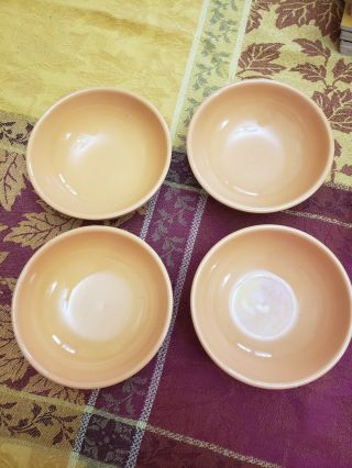 Set Of 4 - Vintage Russel Wright Iroquois Casual Cantaloupe Cereal Bowls 5.  25 "
