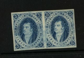 Argentina Rivadavia Proof Pair Early Stamp Ms0628