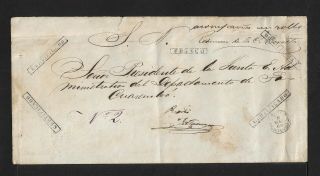 Uruguay Official Registered Cover To Tacuarembo 1868 Scarce